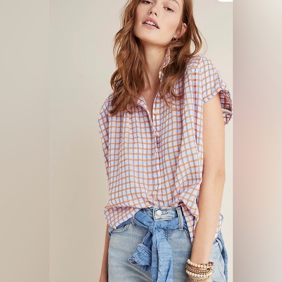 Pilcro and the Letterpress Tops - ANTHROPOLOGIE Pilcro Serena Surf Henley blouse